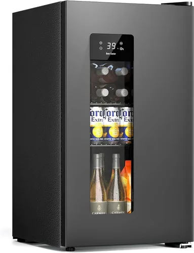 Miniatura 11 de Antarctic Star Mini refrigerador para 48 latas, refrigerador de bebidas, puerta de vidrio negro para cerveza, refrescos o vino, máquina dispensadora