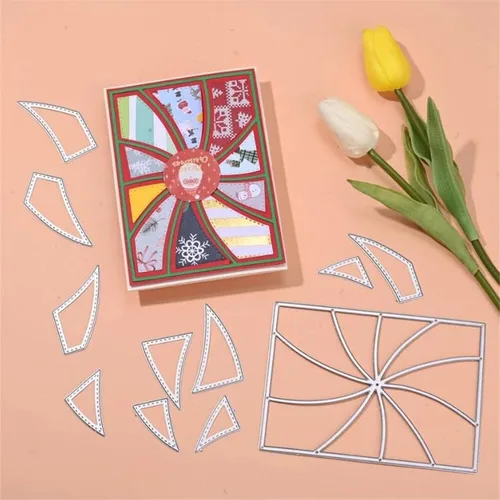 Miniatura 6 de Troqueles de corte para hacer tarjetas de papel, marco de fondo de Navidad 3D, plantillas de metal, herramientas de álbumes de recortes, plantilla