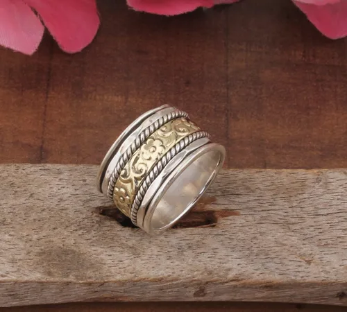 Miniatura 24 de Boho Spinner Ring, Mothers Day Gift, Silver 925 Women Ring, Sterling Silver 925 Ring, Fidget Spinner Ring,Women Silver Anxiety Ring