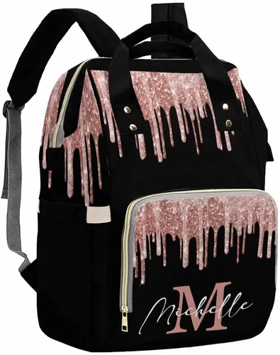 Miniatura 25 de Artsadd Bolsa de pañales con foto personalizada para mamá, mochila personalizada con correas para cochecito, bolsa de hombro de viaje grande, bolsa