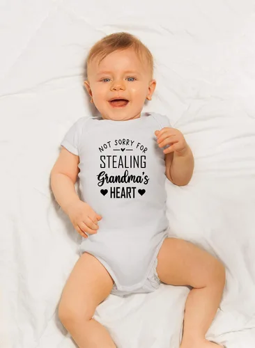 Miniatura 17 de CBTwear Not Sorry for Stealing Grandma's Heart – Ropa de bebé – Divertido body para recién nacido para niños y niñas