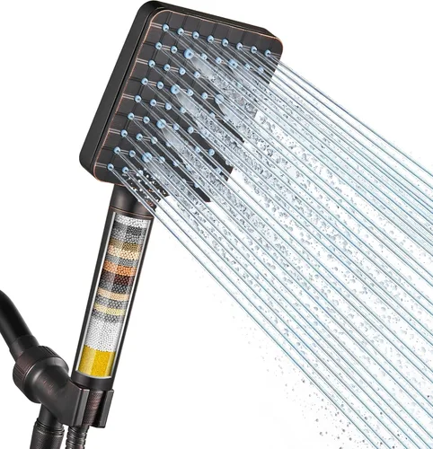 Miniatura 19 de Cobbe Cabezal de ducha con filtro de mano, cabezal de ducha de alta presión de 7 modos con filtros para agua dura, elimina el cloro, reduce la 3.