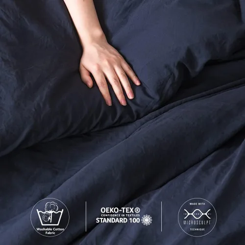 Miniatura 4 de COTTEBED Sliky - Juego de edredón suave y esponjoso para cama de tamaño individual, peso ligero para todas las estaciones, fabricado con tela Azul