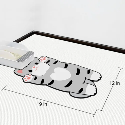 Miniatura 4 de Tapete de comida para gatos de interior – Sin manchas fácil de limpiar suministros para mascotas – Cuencos para gatos