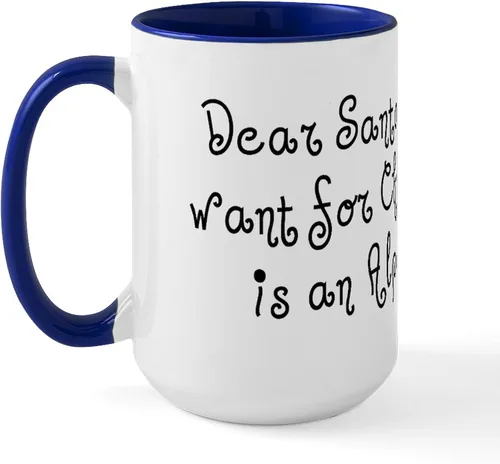 Miniatura 17 de CafePress Alpaca For Christmas Large Mug 15 oz (444 ml) Ceramic Coffee Mug
