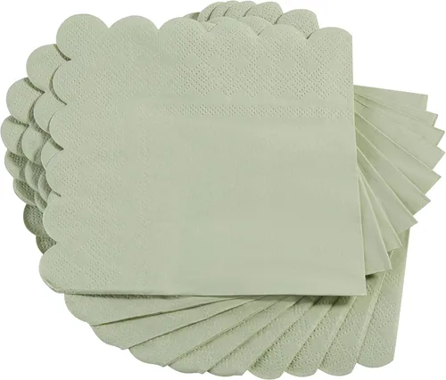 Miniatura 6 de 100 paquete de servilletas de cóctel de 2 capas con borde festoneado, servilletas de postre plegadas de 5 x 5 pulgadas, servilletas desechables