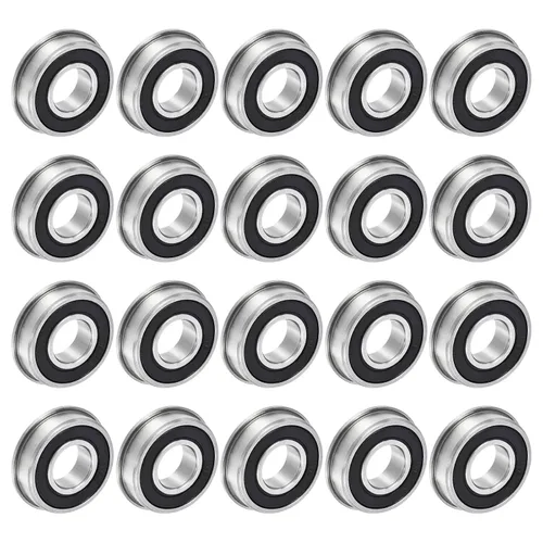 Miniatura 7 de uxcell FR8-2RS Rodamiento de bolas con brida de 1/2 x 1-1/8 x 5/16 pulgadas de doble sellado de acero cromado, 4pcs