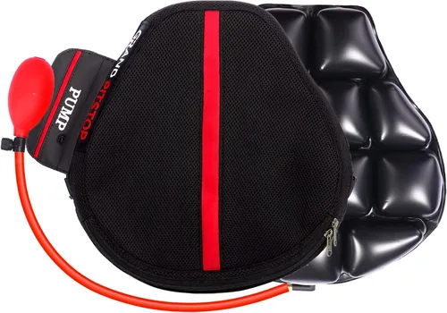GRAND PITSTOP - Cojín de asiento de aire para motocicleta, inflado y desinflado en movimiento, alivio de presión para asiento de motocicleta, a