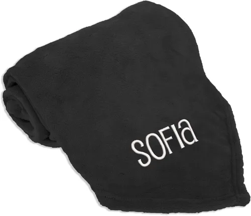 Threadart Manta personalizada bordada con nombre súper suave y ultrasuave, manta de forro polar de 50 x 60 pulgadas, bordado personalizado incluido,