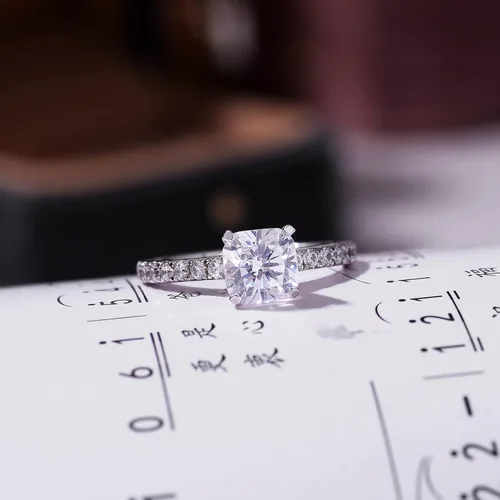 Miniatura 2 de SEIARA Anillos de compromiso de moissanita para mujer, anillos de promesa para ella, anillos con comodidad clásica y anillo de compromiso