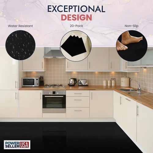 Miniatura 7 de PowerSellerUSA Azulejos de vinilo autoadhesivos, 12 x 12 pulgadas con 0.047 in de grosor, 20 unidades de diseño contemporáneo, azulejos cuadrados