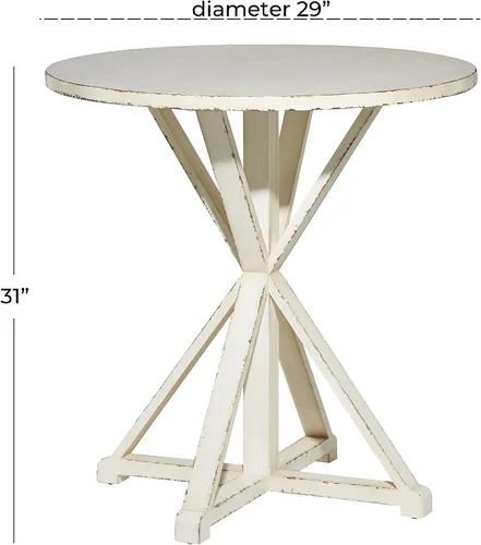Miniatura 2 de Deco 79 Mesa auxiliar de madera para mesa auxiliar, mesa auxiliar de 29 x 29 x 31 pulgadas, color blanco