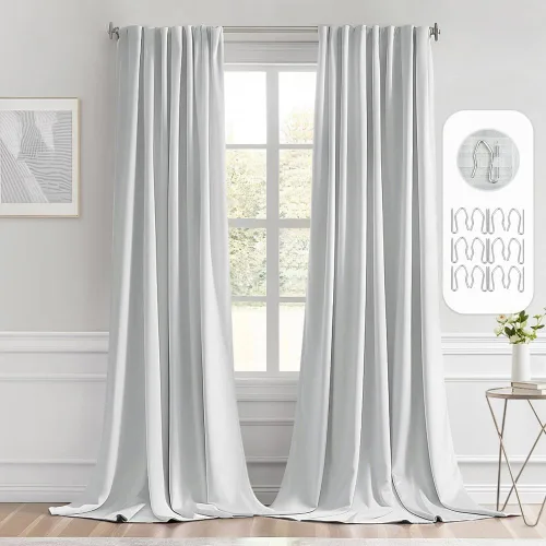 Miniatura 12 de MIULEE Cortinas opacas con pestaña trasera de 63 pulgadas de largo, juego de 2 paneles para sala de estar, dormitorio, privacidad, bolsillo