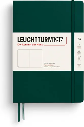 Miniatura 65 de LEUCHTTURM1917 - Cuaderno de tapa dura mediano A5 con 251 páginas numeradas para escritura y diario (verde menta, con puntos)