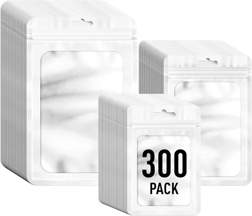 Miniatura 34 de ANZNKU 300 bolsas holográficas de Mylar resellables, bolsas resellables de 4x6 pulgadas para pequeñas empresas, bolsa de kit para resaca a prueba