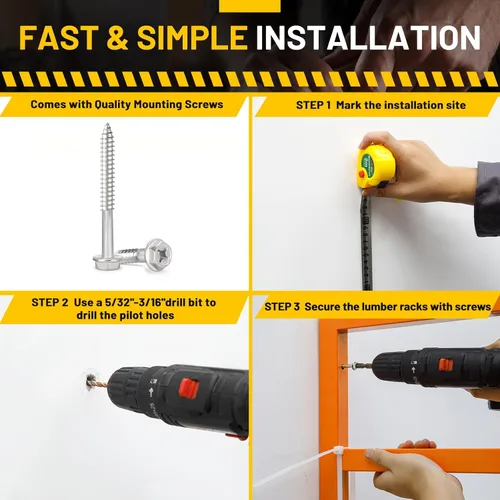 Miniatura 4 de YYR Organizador de madera y estante de almacenamiento de madera para montar en pared, estante de metal resistente de 4 niveles con capacidad