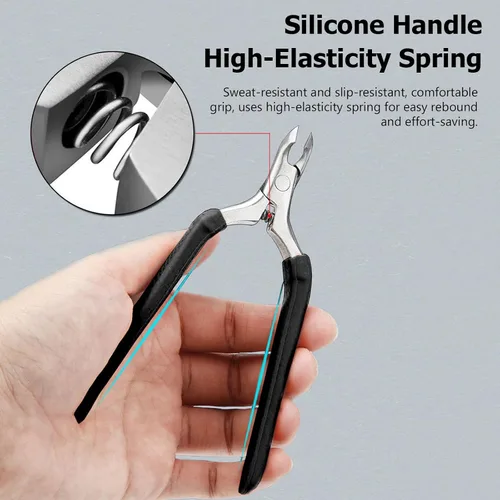 Miniatura 3 de Cortadora de cutículas, pinza de cutícula de 3/4 de mandíbula extremadamente afilada, herramientas profesionales para recortar cutículas de uñas