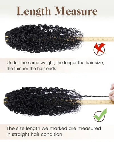 Miniatura 2 de Hetto - Extensiones de cabello humano Remy rizado con clip, color #1 negro azabache, extensiones de cabello humano ondulado natural con doble trama