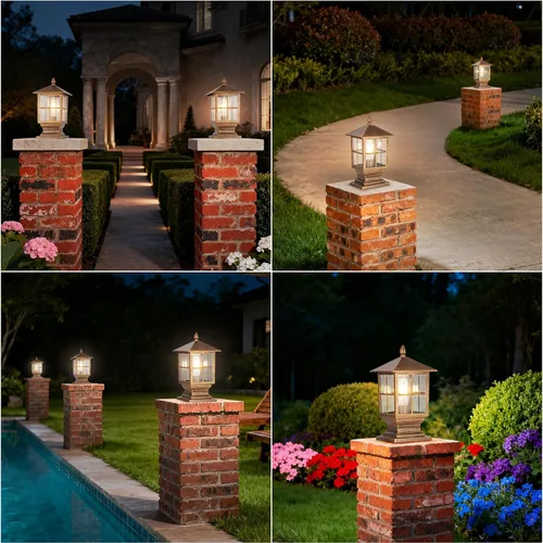 Miniatura 7 de SLAWA Lámpara de poste para exteriores, modernas luces de columna para exteriores, IP54, impermeables, de aluminio, iluminación al aire libre
