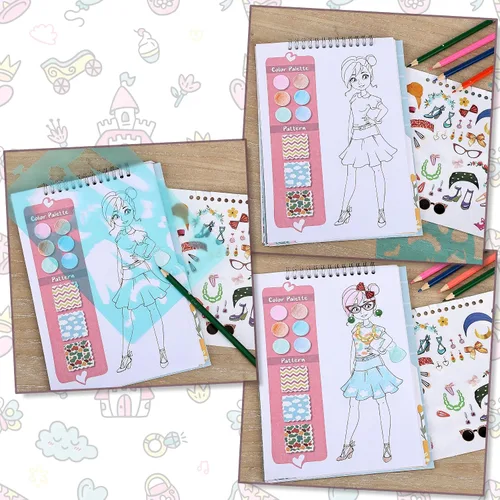 Miniatura 4 de Mr. Pen - Kit de cuaderno de bocetos de moda, cuaderno de bocetos de diseño de moda, kit de dibujo para niños