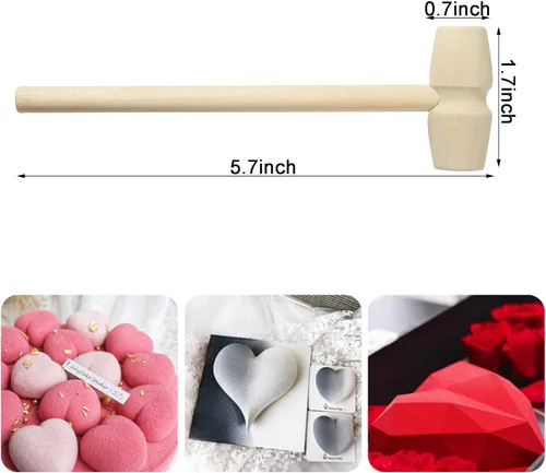 Miniatura 2 de 50 mini martillos de madera para chocolate rompible a granel, mazos de juguete de madera natural para niños