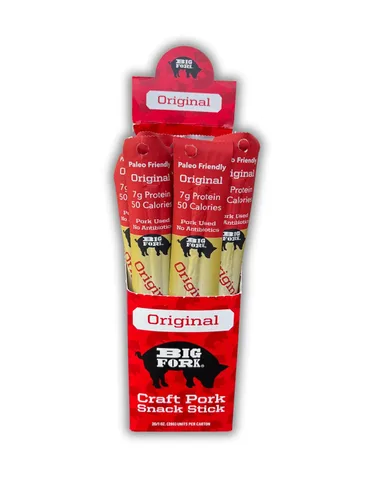 Salchicha de cerdo original – Palito de carne artesanal con condimento natural | Alto en proteínas, apto para dieta cetogénica, sin gluten, sin soja