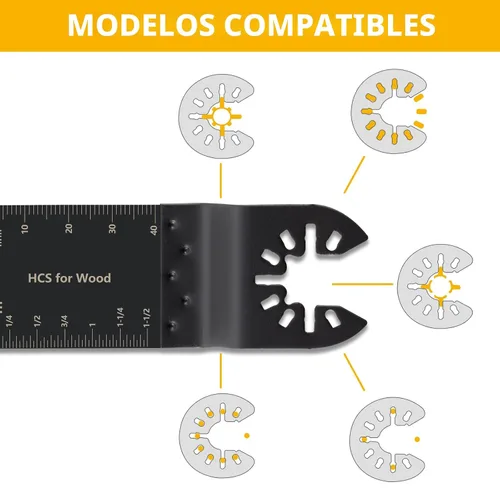 Miniatura 5 de CaRoller 100 Piezas hojas de sierra oscilantes, cuchillas de herramientas oscilantes universales, kits de cuchillas multiherramienta para madera