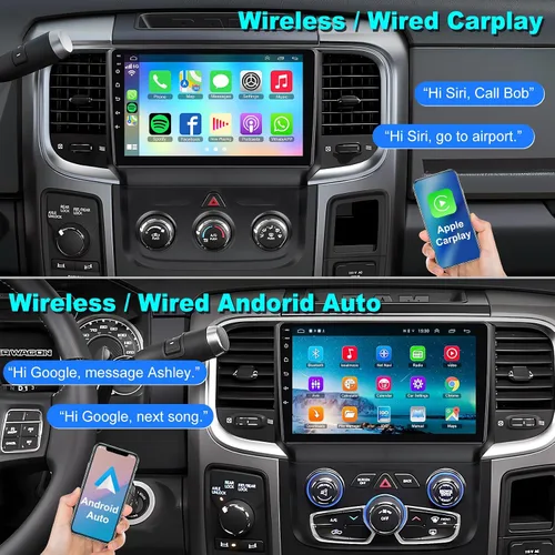 Miniatura 3 de Radio de coche 4G+64G de 8 núcleos para Dodge 2013-2018 RAM 1500/2500/3500 (CA manual y automática), pantalla táctil IPS de 9 pulgadas estéreo