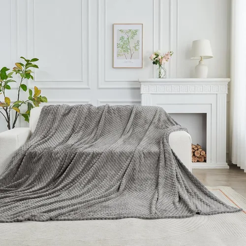 Miniatura 29 de FY FIBER HOUSE Manta de Vellón para Sofá 300GMS Súper Suave de Felpa Difusa Mantas y Cobijas para Sofá Cama Oficina, 40x50 Pulgadas, Beige