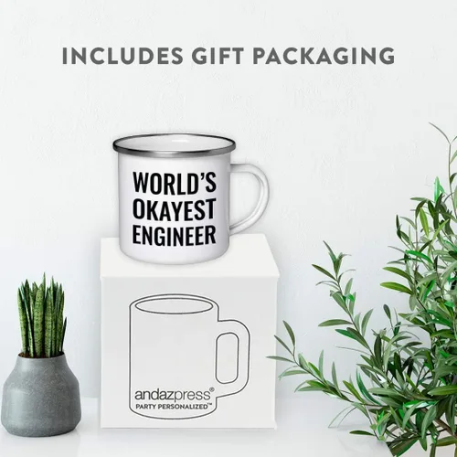 Miniatura 4 de Andaz Press Taza de café de acero inoxidable de 11 onzas, regalo de broma para café, diseño del ingeniero más bueno del mundo, paquete de 1, taza