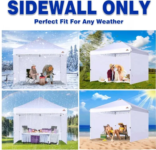 Miniatura 5 de SCOCANOPY SideWall para marco de toldo desplegable de 8 x 8 pies, paquete de 3 solamente Sunwall, (morado)