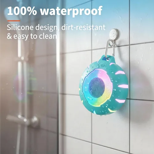 Miniatura 6 de HEYSONG Altavoz Bluetooth impermeable para ducha, duradero y portátil con sonido claro, ideal para ducha, piscina, playa y kayak, gran regalo