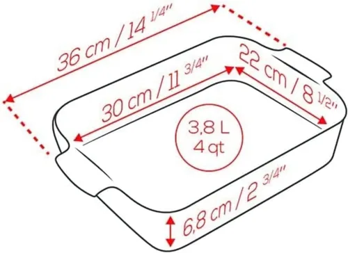 Miniatura 2 de Cerámica rectangular Baker Slate Color, 14.2 in – 14.25in Pizarra