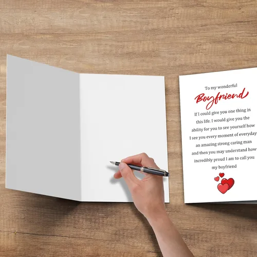Miniatura 3 de TQDaiker Preciosa tarjeta del día de San Valentín para novio, dulce tarjeta de Vday para él, prometido, tarjeta de amor sincero para novio, To My