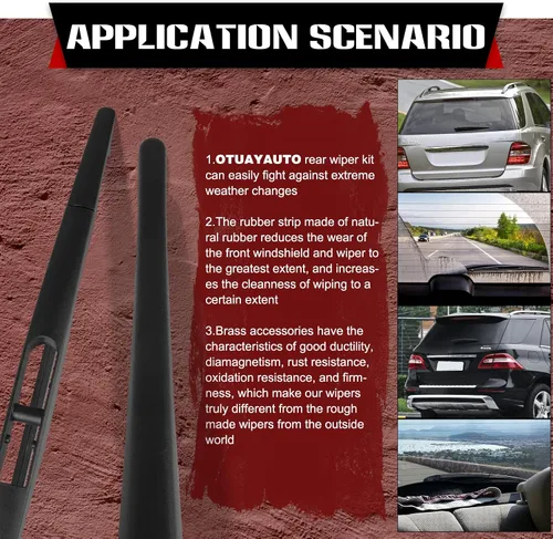 Miniatura 5 de OTUAYAUTO Repuesto de limpiaparabrisas trasero para Jeep Wrangler JL 2018-2024, accesorios de brazo de limpiaparabrisas trasero, kits de cubierta
