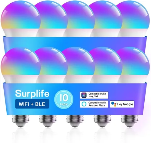 Miniatura 14 de Bombillas inteligentes, bombilla LED regulable que cambia a todo color, compatible con Alexa y Google Assistant, certificado UL FCC, WiFi de 2.4