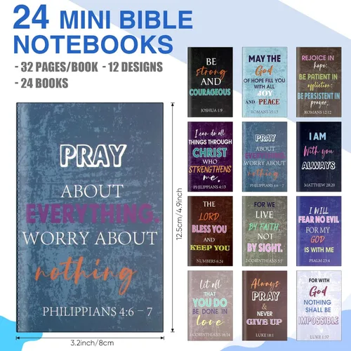 Miniatura 2 de Yeaqee 146 Piezas Conjunto de Regalos Cristianos al Por Mayor Incluye 24 Lápices con Versículos de la Biblia 24 Cuadernos de la Biblia 24 Pulseras