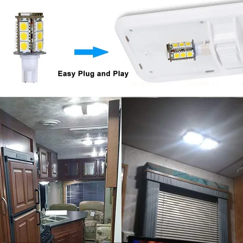 Miniatura 5 de Bombillas LED T5 T10 con base de cuña de alto brillo, 12 VAC/CC, 3 W, color blanco frío, 6000 K, para iluminación de paisaje al aire libre