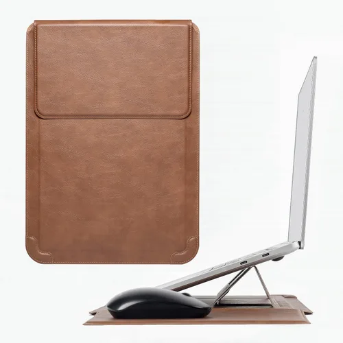 Miniatura 12 de Funda para portátil con soporte y alfombrilla de ratón 15-16 pulgadas Funda para portátil Funda para Chromebook Cubierta protectora de cuero