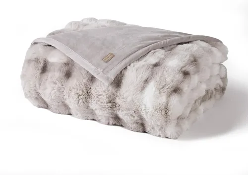 Miniatura 9 de EverGrace - Manta ultra suave de lujo, esponjosa, de pelo de conejo sintético, cálida y gruesa, para cama, reversible, para sofá, silla, color gris