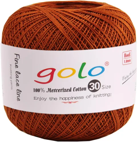 Miniatura 64 de Hilo de ganchillo golo para tejer a mano Tamaño 30, hilo para calados color Hibiscus-166 166-Hibiscu