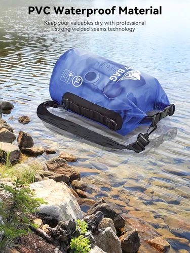 Miniatura 3 de HEETA Bolsa Seca Impermeable para Mujeres y Hombres, 5L/10L/20L/30L/40L Tapa Enrollable Bolsa de Almacenamiento Seca Ligera Mochila con Funda