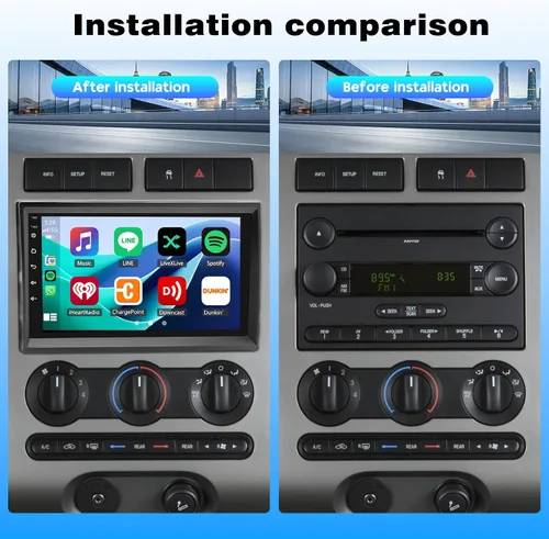 Miniatura 2 de Radio de coche Android para Ford F150/F250/F350 2004-2014 con Apple Carplay Android Auto, pantalla táctil de 7 pulgadas para actualización estéreo