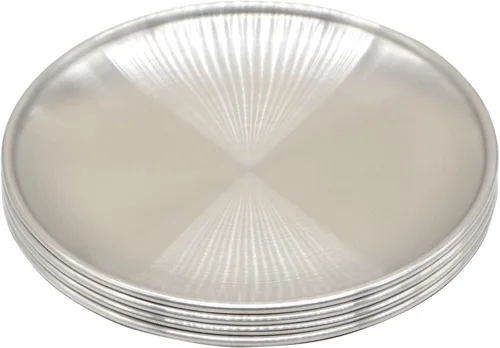 Miniatura 10 de 6 Piezas Bandejas Circulares para Baratijas de 5.5 Pulgadas, Acero Inoxidable Dorado, para Bandejas de Servir Almacenamiento de Toallas Plato