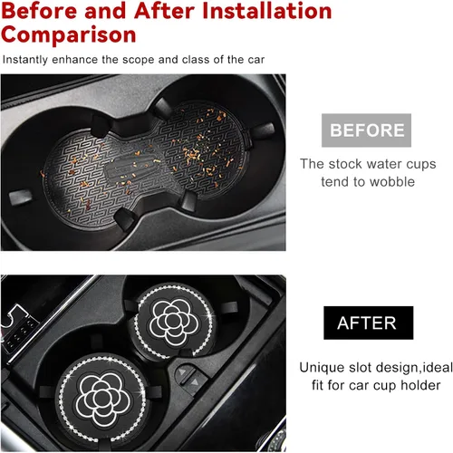 Miniatura 4 de Yourkar 2 piezas de portavasos para automóvil con estampado de vaca, portavasos antideslizantes para automóvil de 7 cm, tapetes para tazas