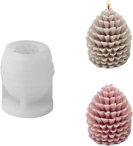Molde de vela de cono de pino de Navidad, moldes de resina en forma de piña 3D para hacer velas, moldes de silicona para aromaterapia, cera de Molde
