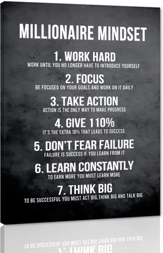 Miniatura 88 de Mindset is Everything - Lienzo motivacional para la oficina, arte de pared con citas inspiradoras de emprendedor, impresión de póster para sala