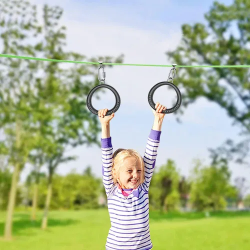 Miniatura 2 de Dolibest 2 Pack of Ninja Gymnastic Rings,Monkey Ring Outdoor Backyard Ninja Accessories Set,Swing Bar Rings Obstacle Course for Training Equipment
