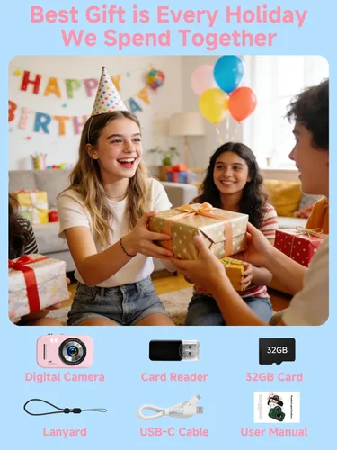 Miniatura 7 de Y2K - Cámara digital retro para adolescentes, cámara compacta 4K para apuntar y disparar con filtros vintage, mini cámara de vlogging de regalo