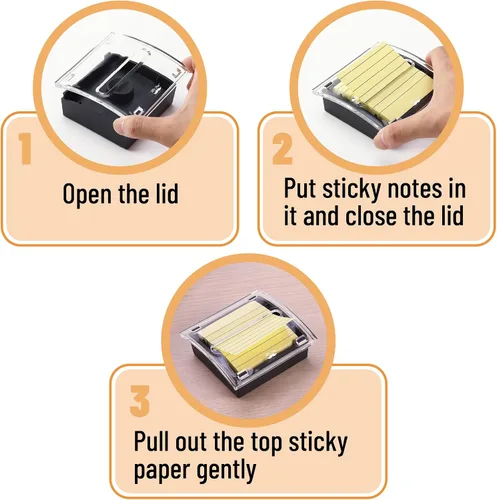 Miniatura 4 de Mr. Pen - Dispensador de notas adhesivas emergente, 3" x 3", negro, dispensador de notas adhesivas, soporte para notas adhesivas para escritorio